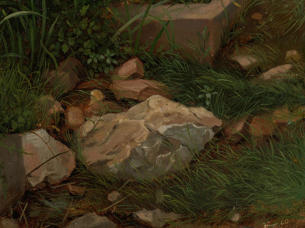 Stones in the grass 1860 art print by Hans Thoma for $57.95 CAD