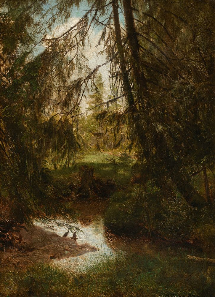 Fir trees on the forest stream 1861 art print by Hans Thoma for $57.95 CAD