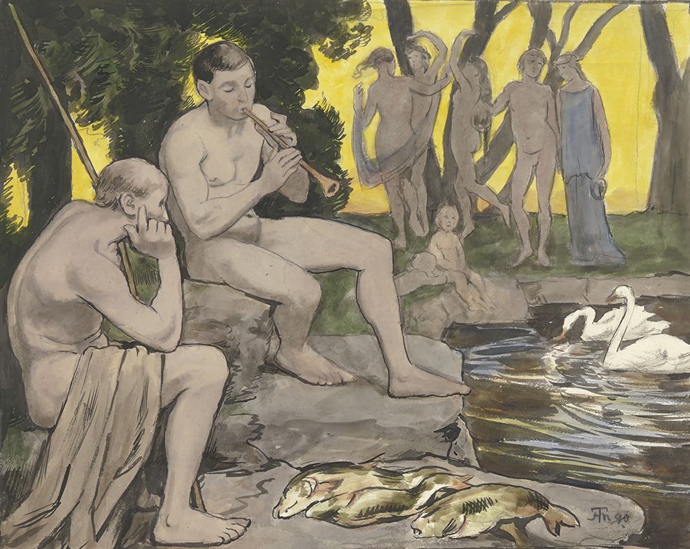 The Elysian Fields Dancing nymphs 1890 art print by Hans Thoma for $57.95 CAD