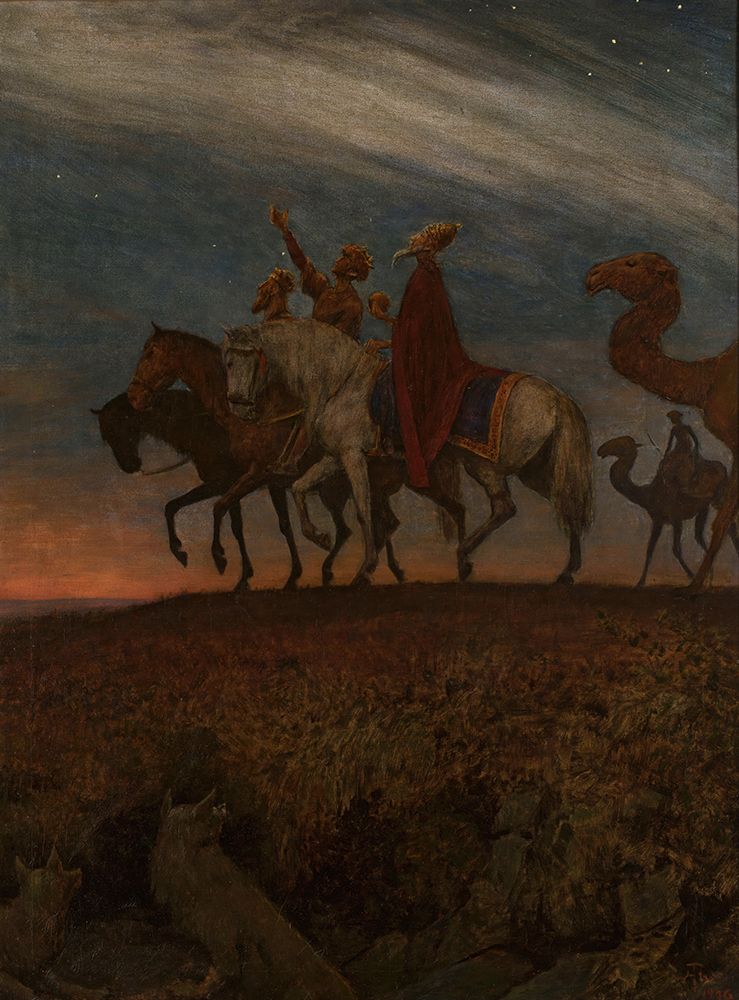 Three Magi on the way to Bethlehem 1906 art print by Hans Thoma for $57.95 CAD