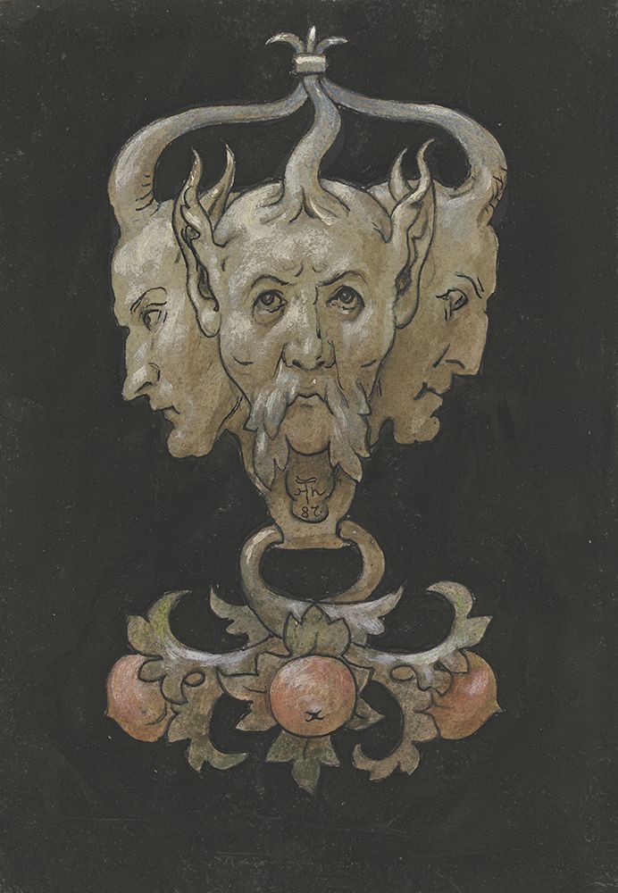Three satyr masks 1887 art print by Hans Thoma for $57.95 CAD