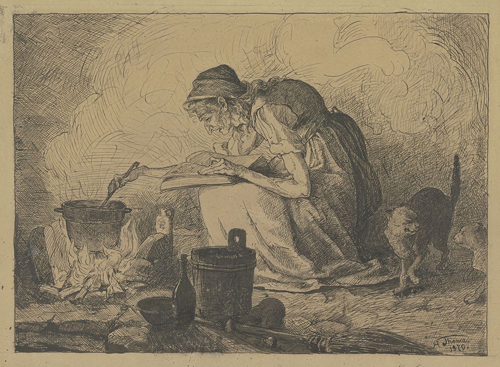 Witches kitchen 1870 art print by Hans Thoma for $57.95 CAD