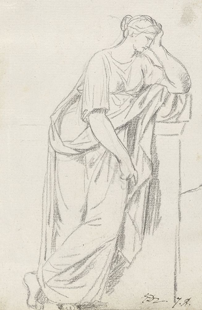 A Muse from the Sarcophagus of the Muses circa 1775 art print by Jacques-Louis David for $57.95 CAD