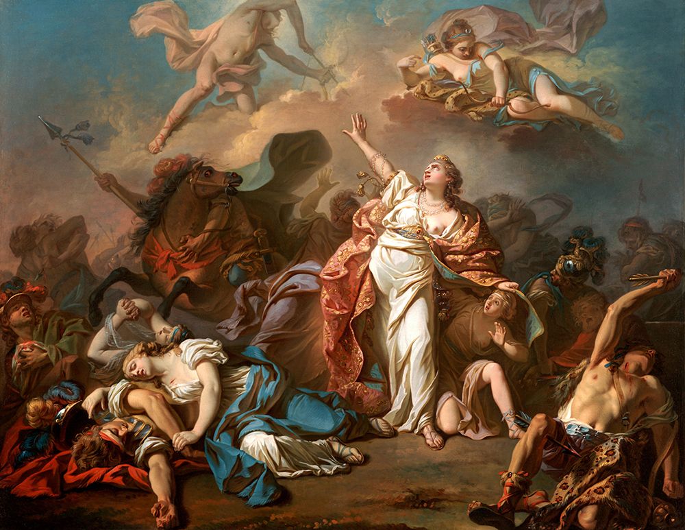 Apollo And Diana Attacking The Children Of Niobe 1772 art print by Jacques-Louis David for $57.95 CAD