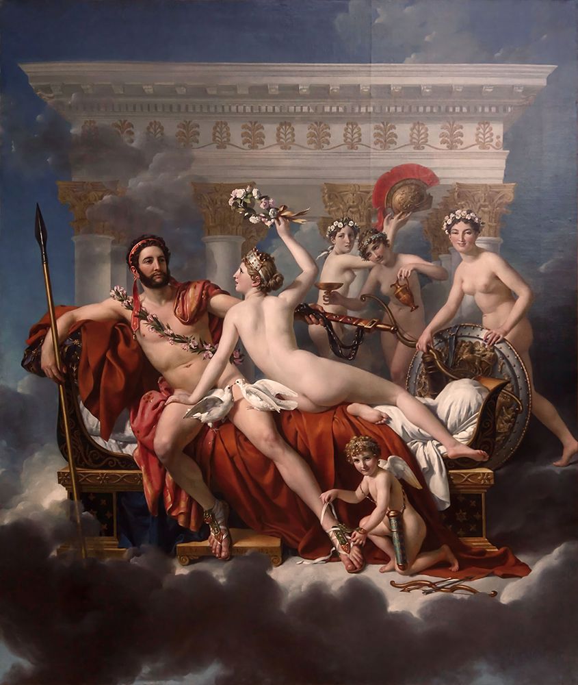 Mars Being Disarmed By Venus 1824 art print by Jacques-Louis David for $57.95 CAD