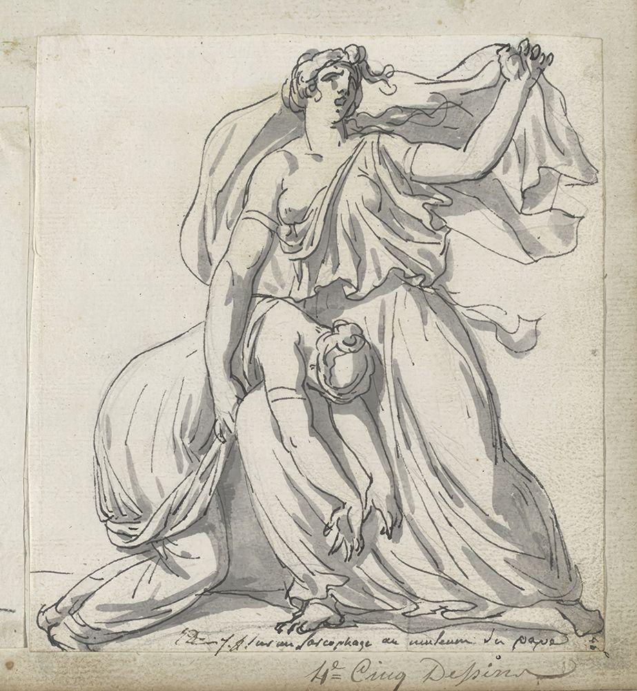Niobe and Her Daughter circa 1775 art print by Jacques-Louis David for $57.95 CAD