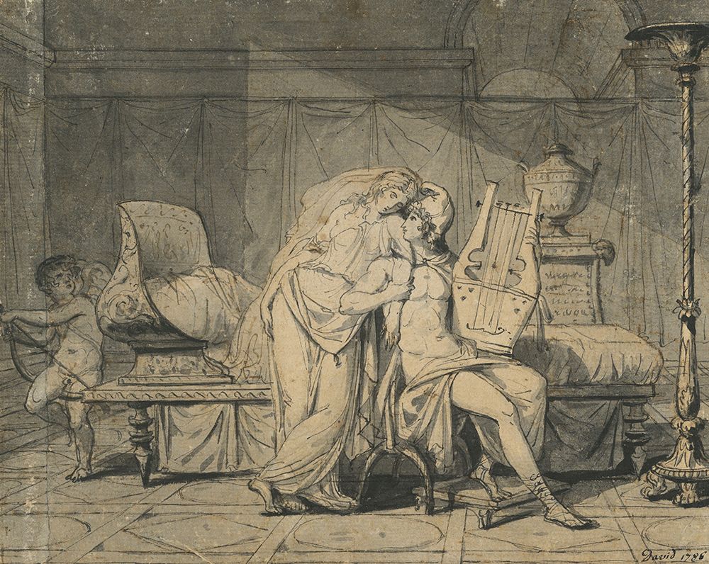 Paris and Helen 1786 art print by Jacques-Louis David for $57.95 CAD