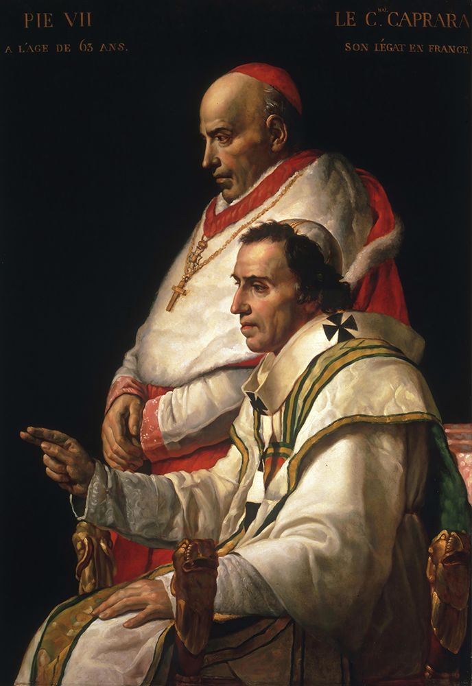 Portrait Of Pope Pius VII And Cardinal Caprara 1805 art print by Jacques-Louis David for $57.95 CAD