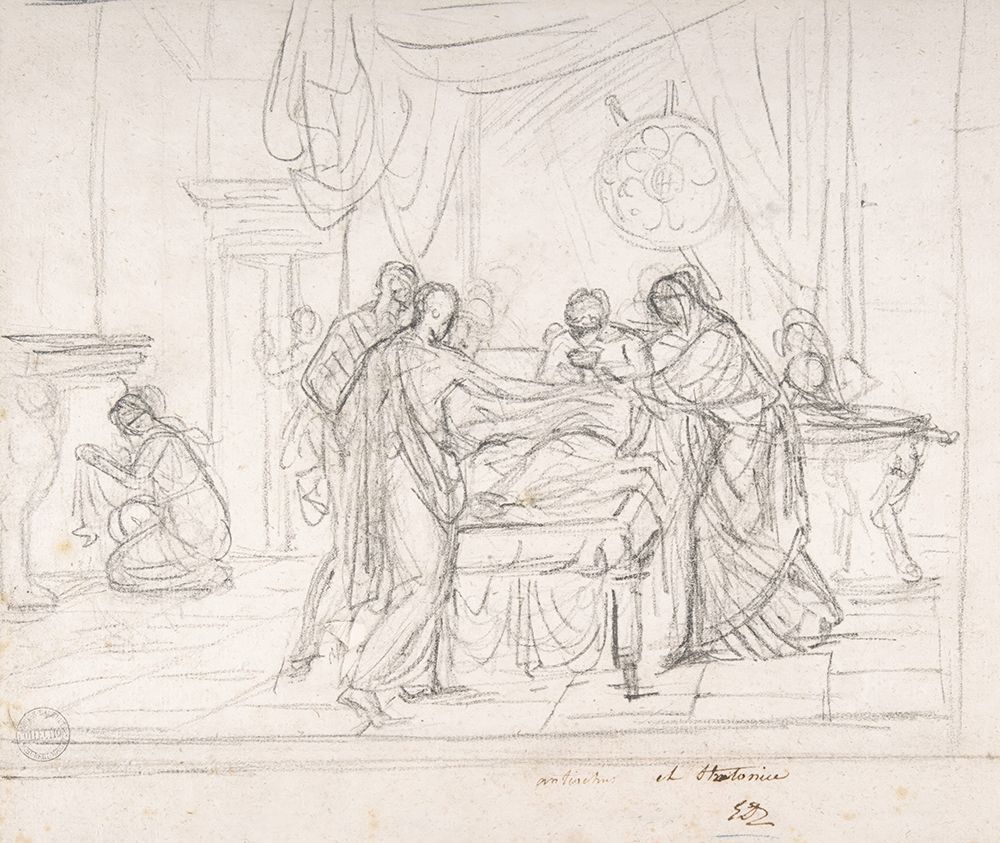 Scene from Ancient History, Cup Offered to an Invalid art print by Jacques-Louis David for $57.95 CAD