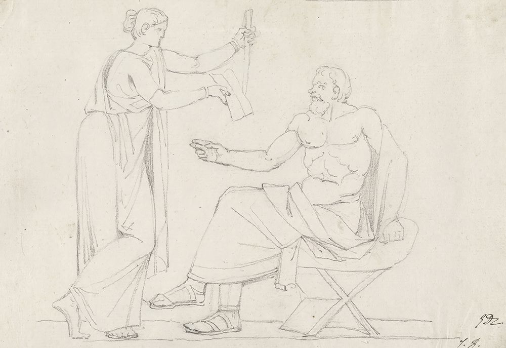 Socrates and Diotime circa 1775 art print by Jacques-Louis David for $57.95 CAD