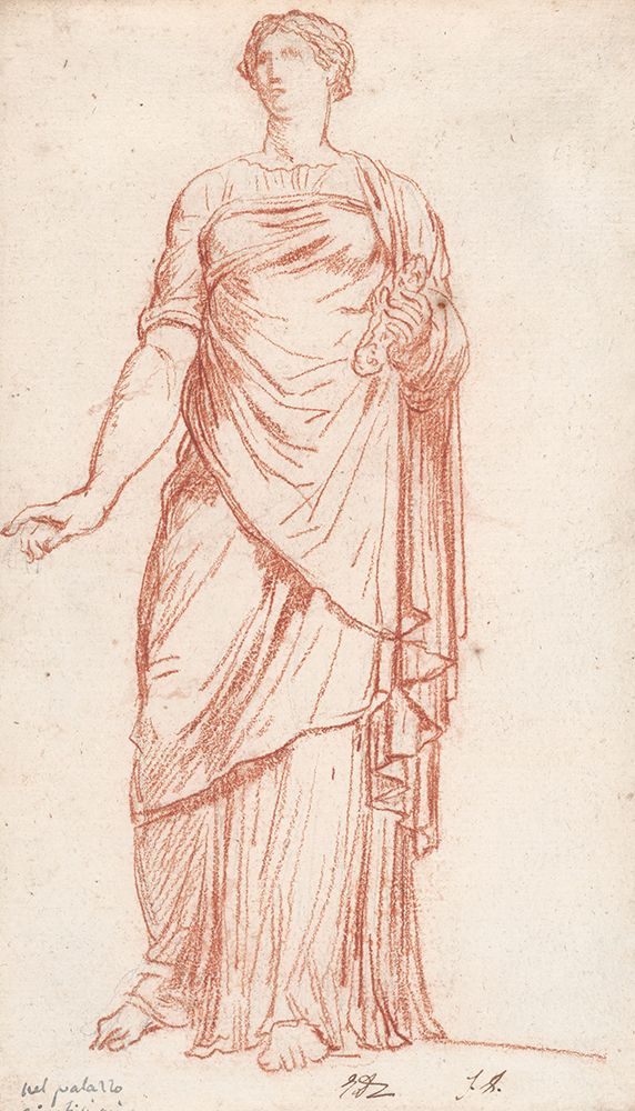 Statue of Flora seen from the Front, in the Palazzo Giustiniani, Rome art print by Jacques-Louis David for $57.95 CAD