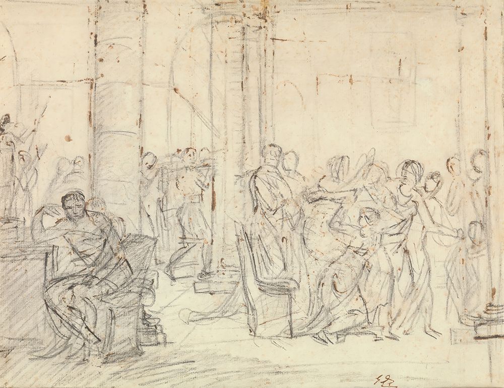 Study for The Lictors Bringing Brutus the Bodies of his Sons circa 1788 art print by Jacques-Louis David for $57.95 CAD