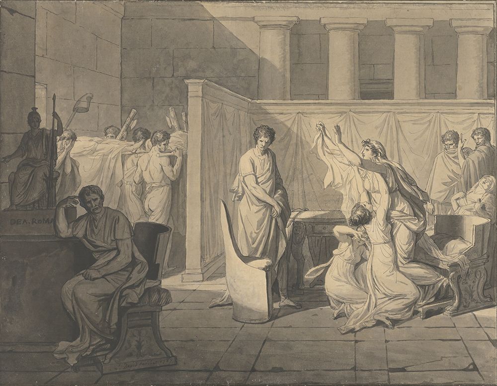 The Lictors Bringing Brutus the Bodies of His Sons 1787 art print by Jacques-Louis David for $57.95 CAD