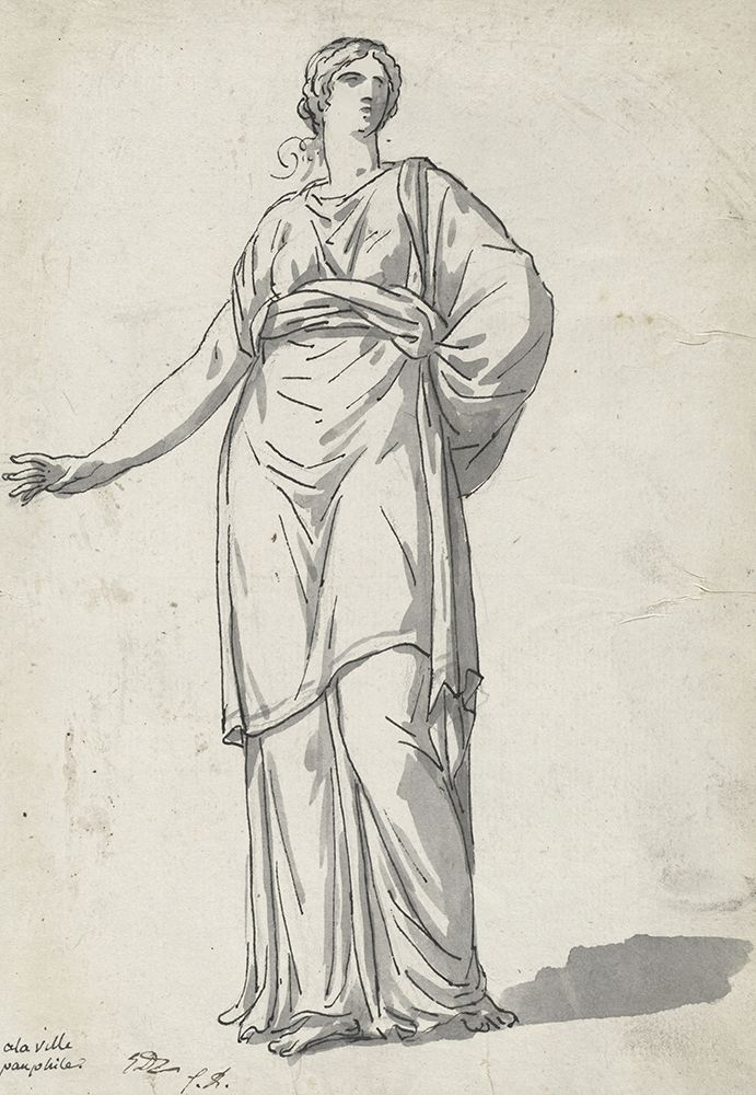 Woman from the Villa Pamphili circa 1775 art print by Jacques-Louis David for $57.95 CAD