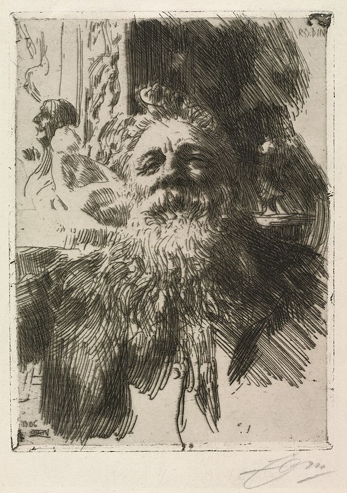 Auguste Rodin 1906 art print by Anders Leonard Zorn for $57.95 CAD
