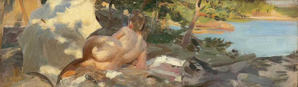 Bather With Parasol, Dalaro art print by Anders Leonard Zorn for $57.95 CAD
