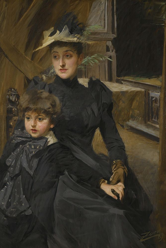 Fru Weguelin Med Son, Mrs Weguelin And Her Son 1889 art print by Anders Leonard Zorn for $57.95 CAD