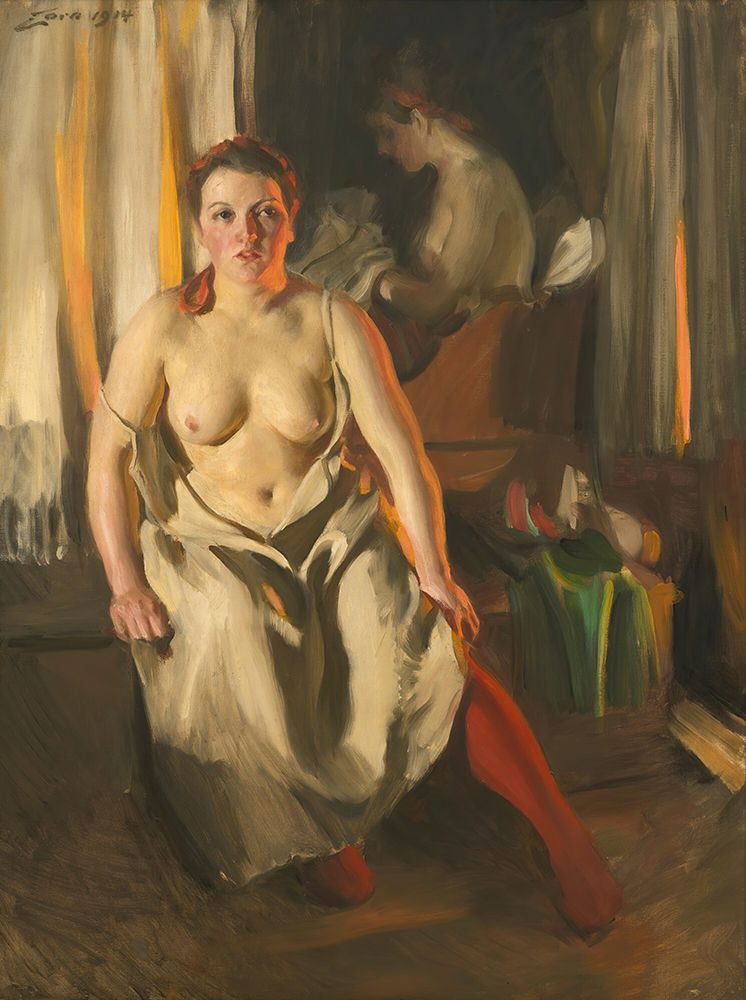Red stockings 1914 art print by Anders Leonard Zorn for $57.95 CAD