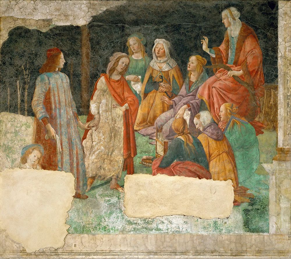 Young man before the Seven liberal arts ca 1484 art print by Sandro Botticelli for $57.95 CAD