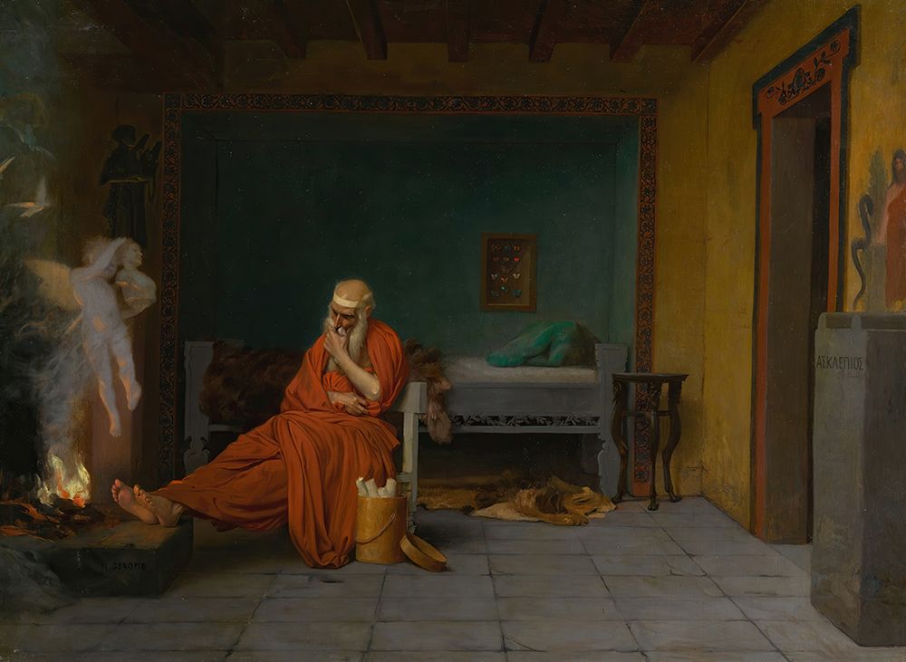The Poet Dreams of Cupid by the Fire art print by Jean-Leon Gerome for $57.95 CAD