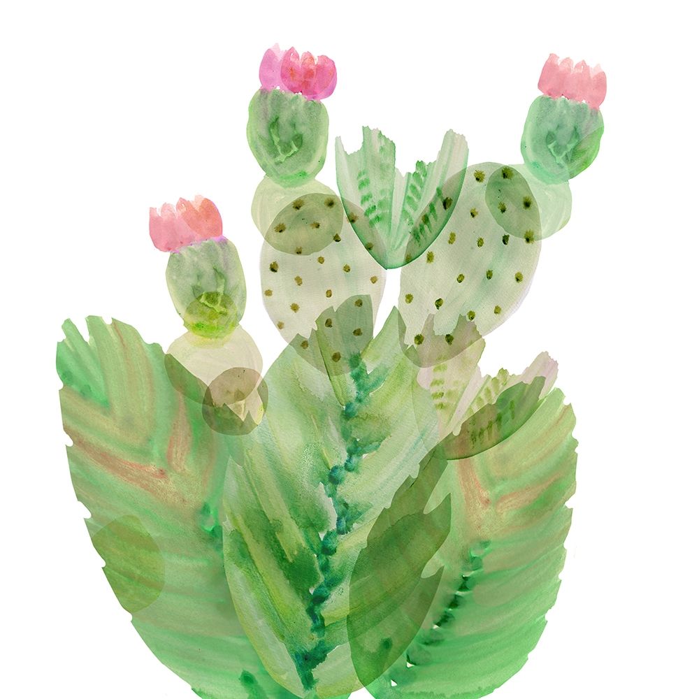 Flowering Cactus I art print by Flora Kouta for $57.95 CAD