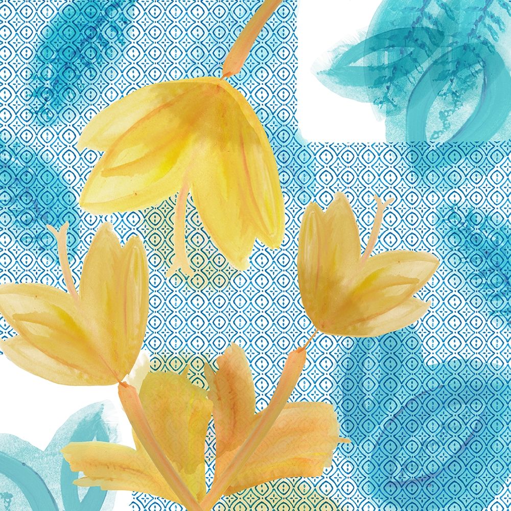 Yellow Indigo Flowers III art print by Flora Kouta for $57.95 CAD