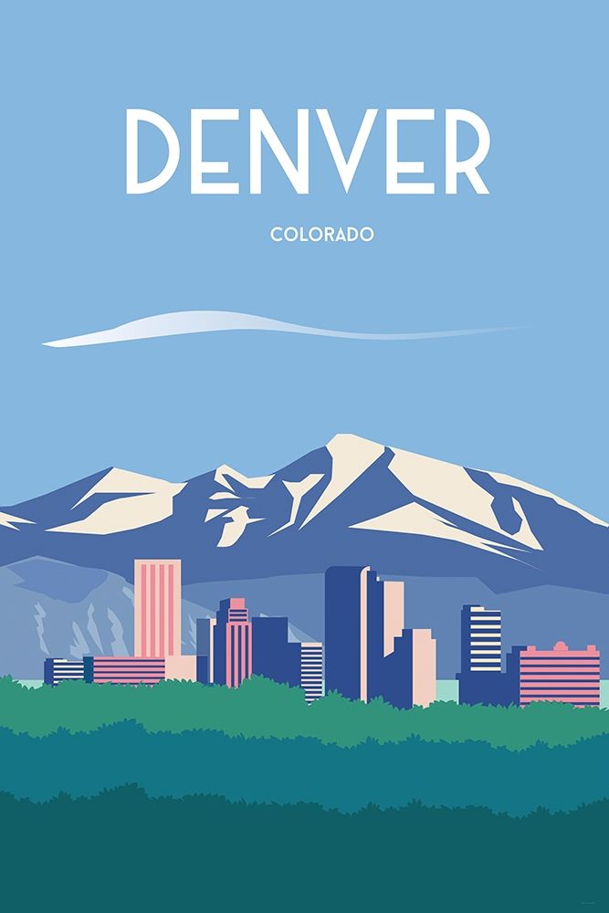 Denver travel poster art print by ARCTIC FRAME for $57.95 CAD