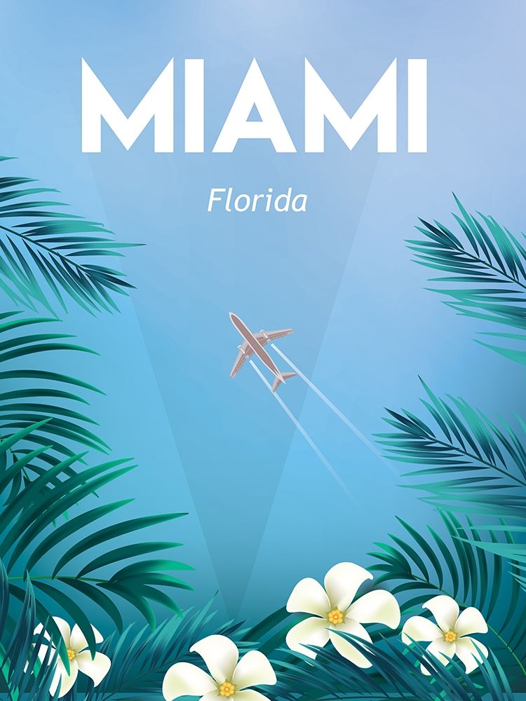 Miami travel poster art print by ARCTIC FRAME for $57.95 CAD