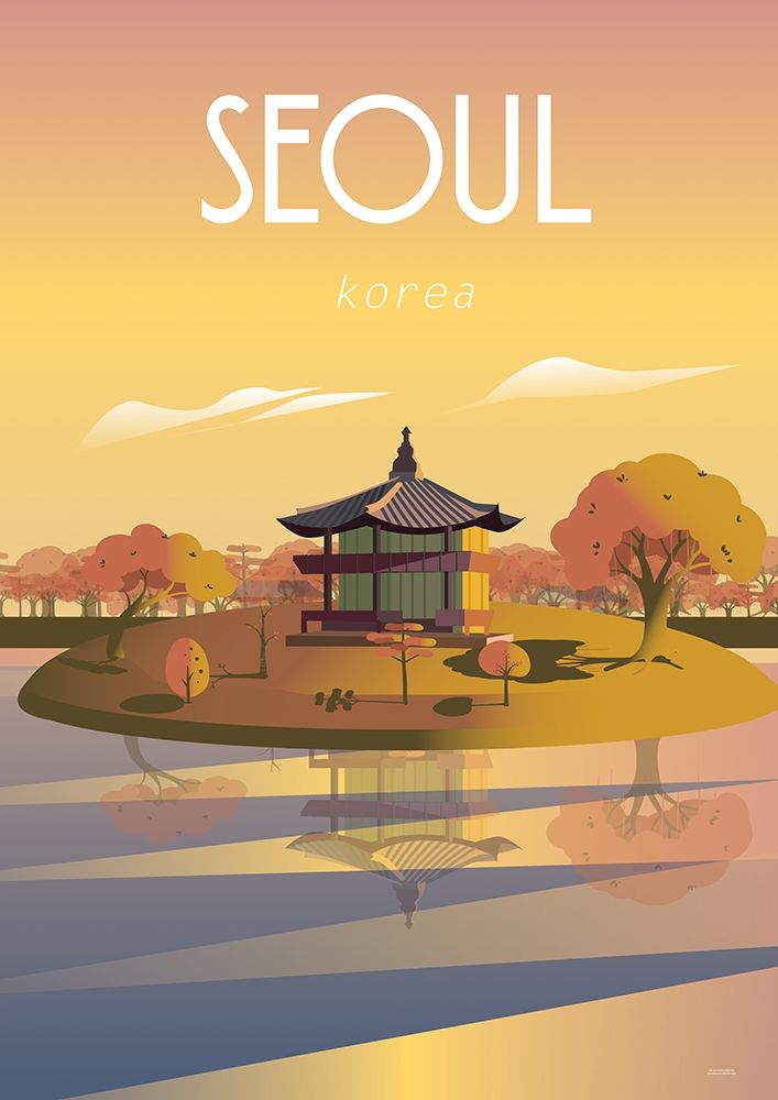 seoul travel poster art print by ARCTIC FRAME for $57.95 CAD