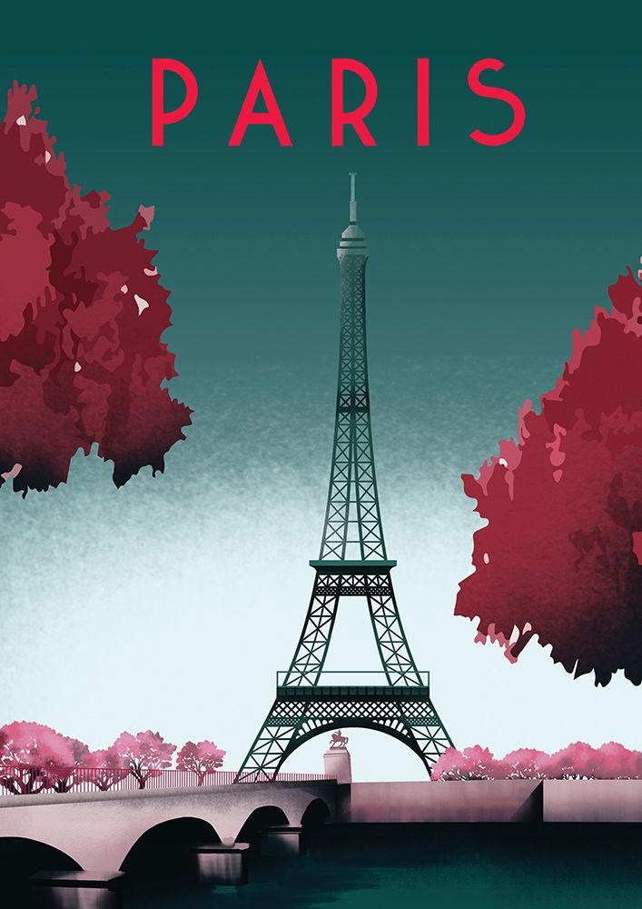 paris travel poster art print by ARCTIC FRAME for $57.95 CAD