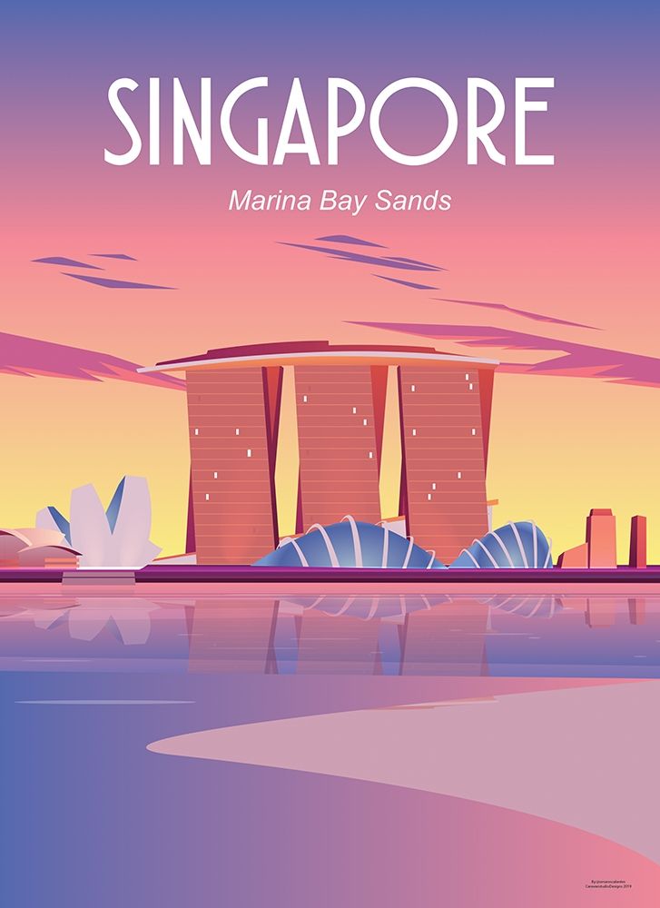 singapore travel poster art print by ARCTIC FRAME for $57.95 CAD