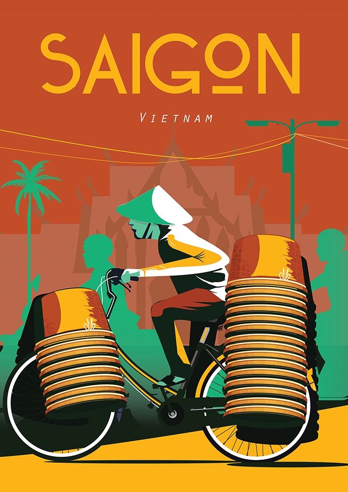 saigon vietnam travel poster art print by ARCTIC FRAME for $57.95 CAD