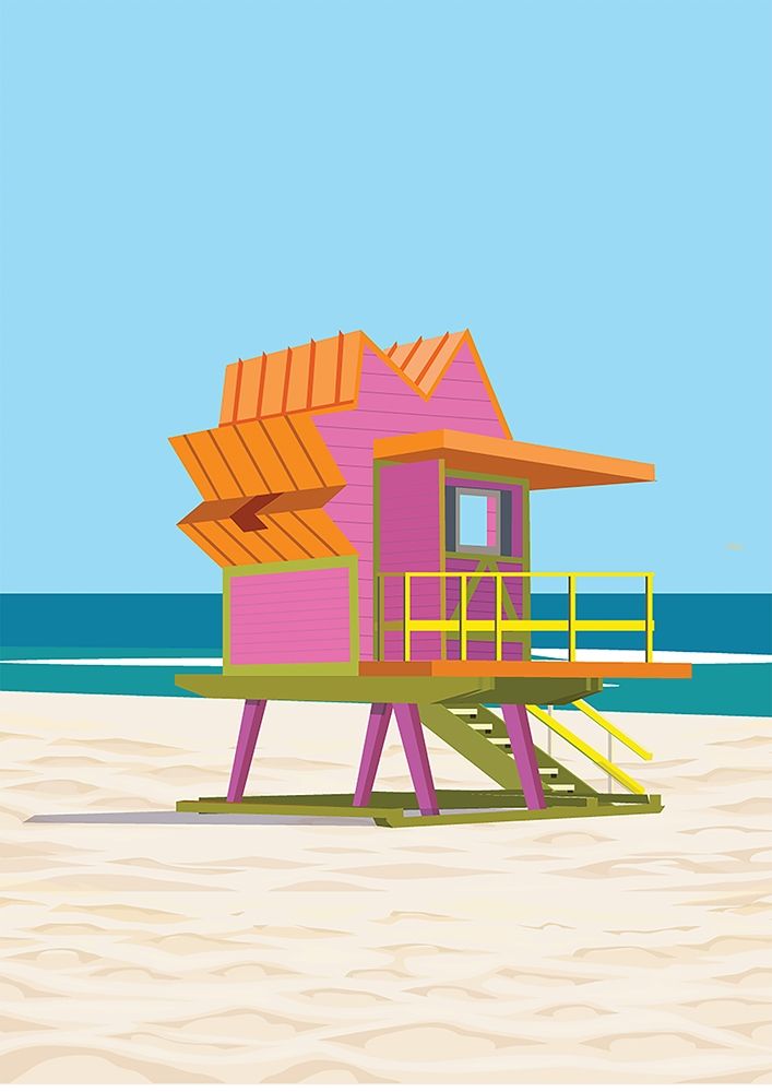 south beach life guard station art print by ARCTIC FRAME for $57.95 CAD