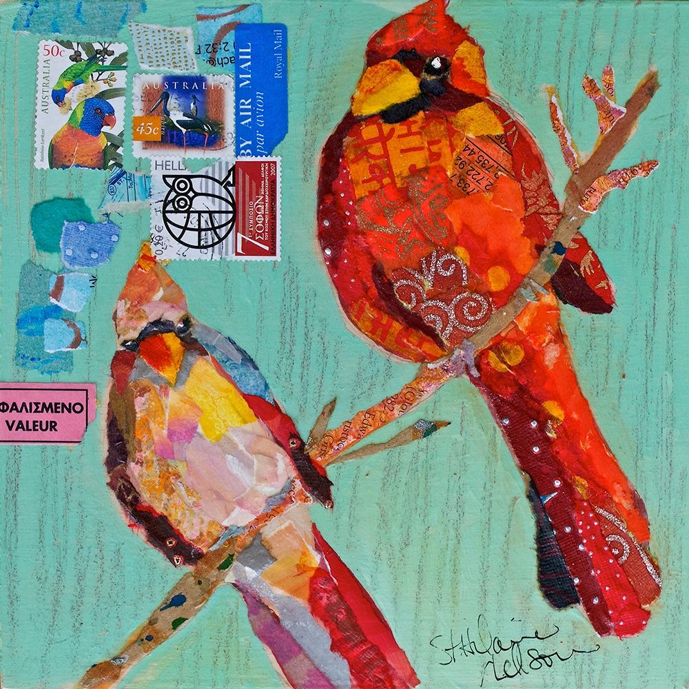 Lovebirds Cardinals art print by Elizabeth St Hilaire for $57.95 CAD