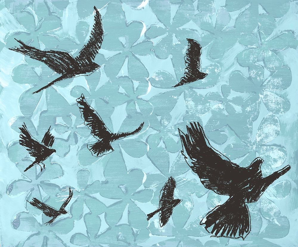 Birds on Light Blue art print by Elizabeth St Hilaire for $57.95 CAD