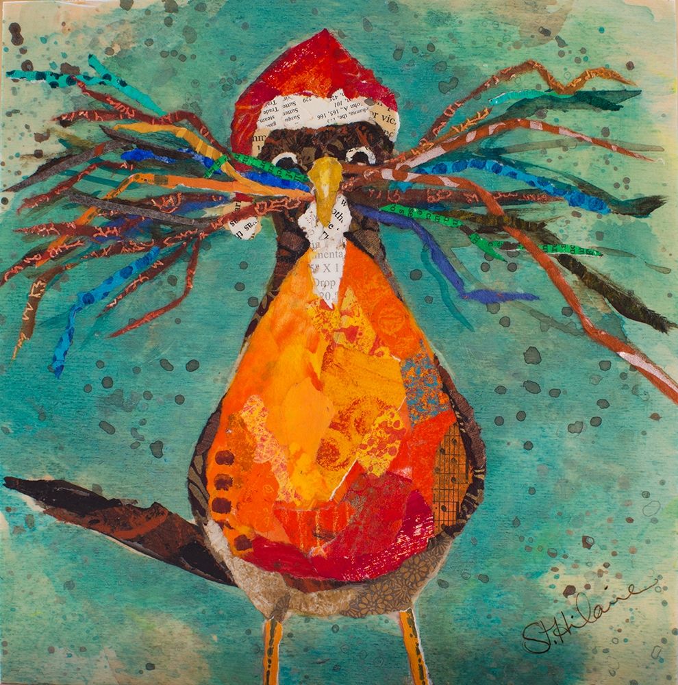 Curious Santa Bird art print by Elizabeth St Hilaire for $57.95 CAD