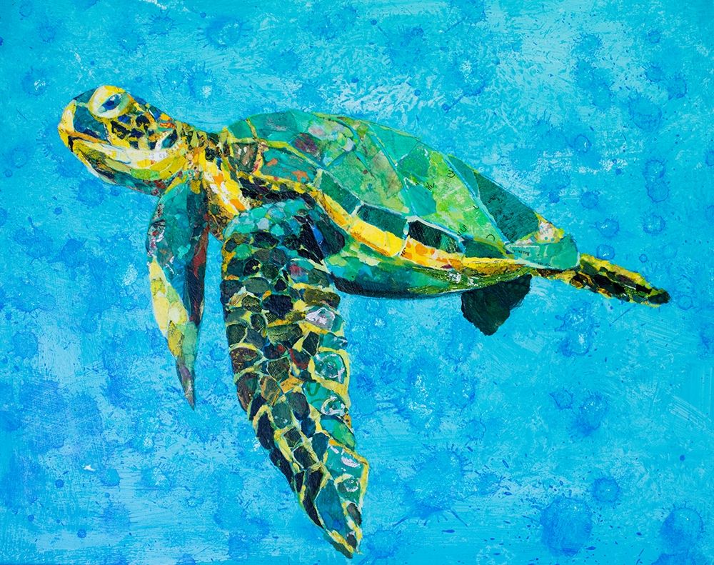 Floating Sea Turtle art print by Elizabeth St Hilaire for $57.95 CAD