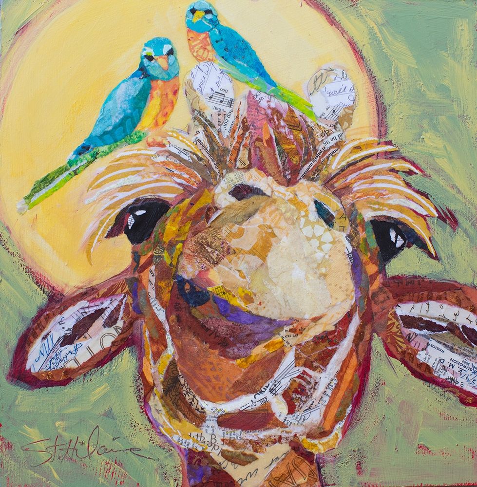 Giraffe and Birds art print by Elizabeth St Hilaire for $57.95 CAD