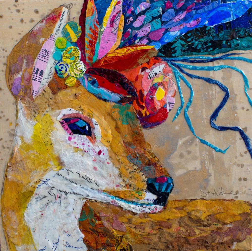 Floral Deer art print by Elizabeth St Hilaire for $57.95 CAD