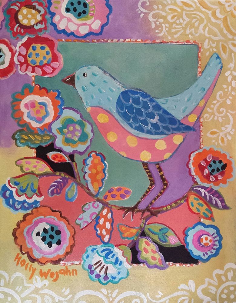 Blue Boho Bird art print by Holly Wojahn for $57.95 CAD