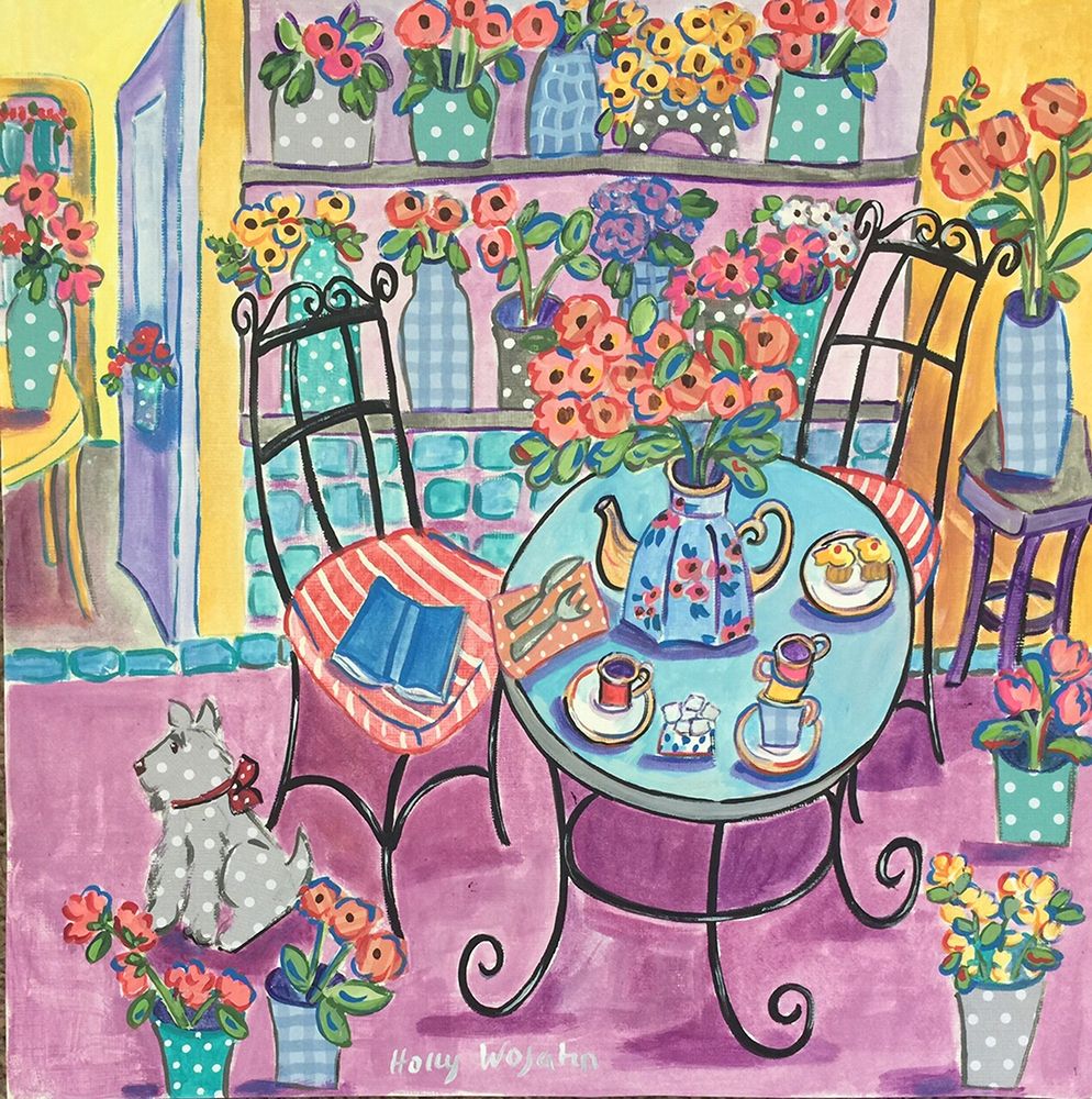 A Flowery CafÃ© art print by Holly Wojahn for $57.95 CAD