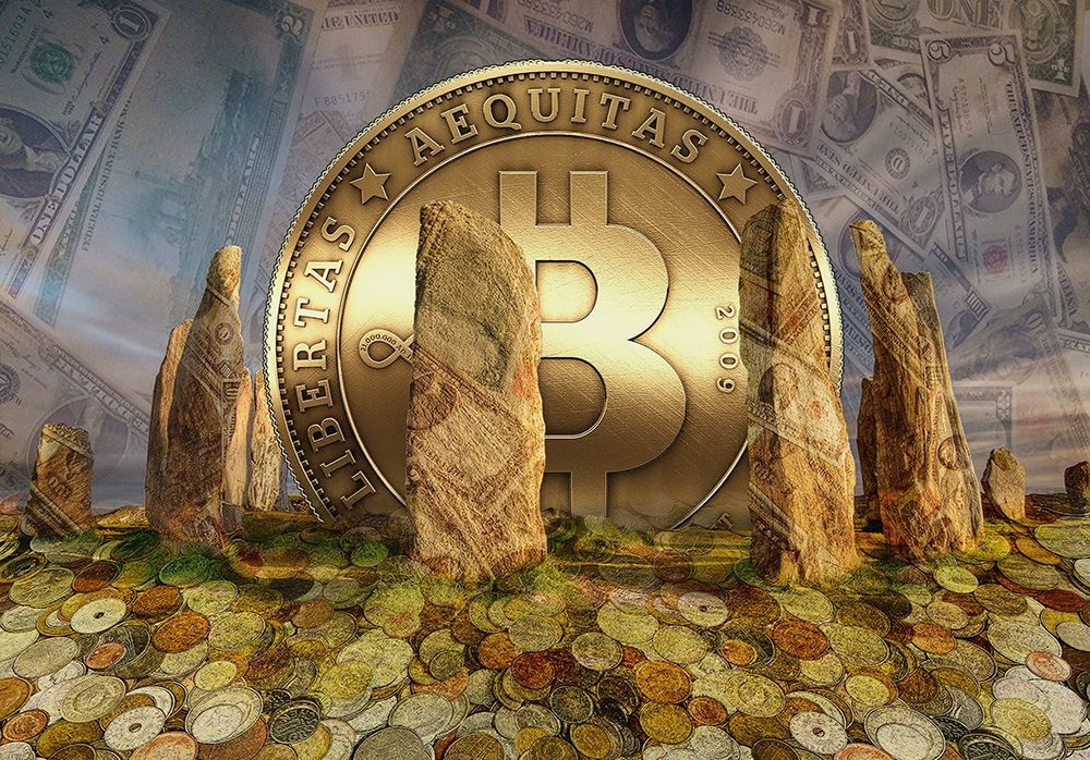 Bitcoin New Age I art print by Steve Hunziker for $57.95 CAD