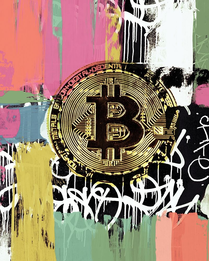 Crypto Currency Bitcoin Graffiti III art print by Irena Orlov for $57.95 CAD