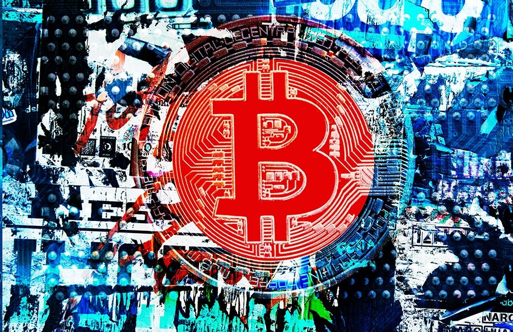Crypto Currency Bitcoin Graffiti IV art print by Irena Orlov for $57.95 CAD
