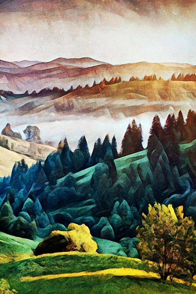 Misty Morning Mountains II art print by Ashley Aldridge for $57.95 CAD