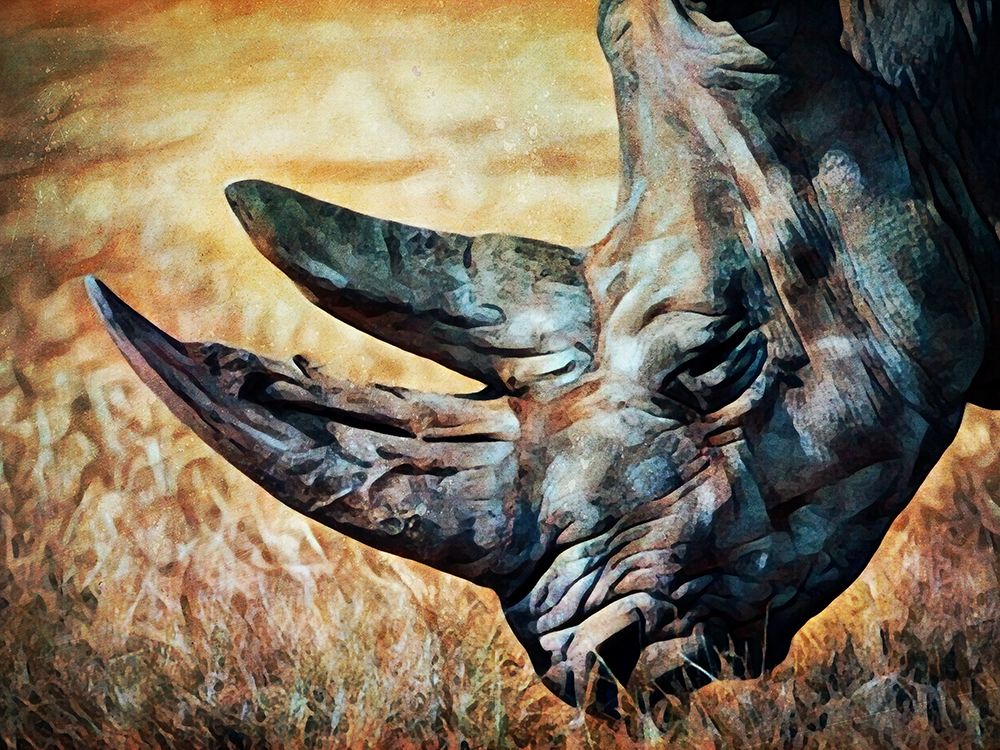 Rhinoceros Grazing Grass art print by Ashley Aldridge for $57.95 CAD