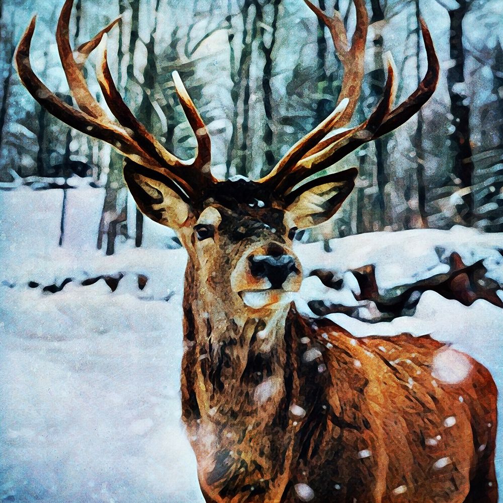A Little Snow Here Reindeer art print by Ashley Aldridge for $57.95 CAD