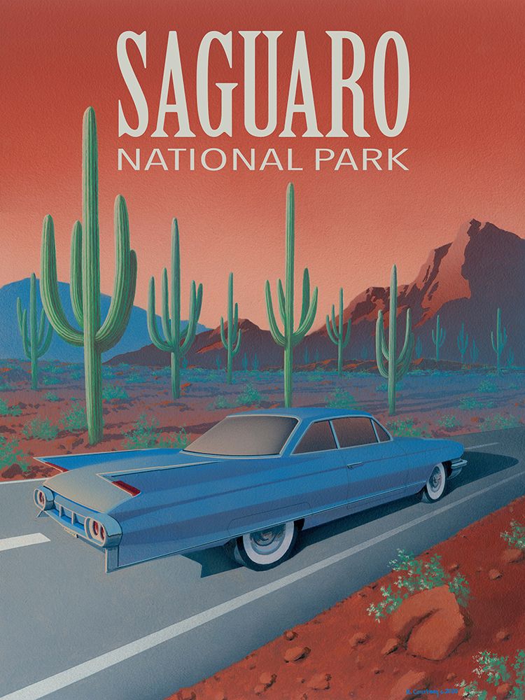 Saguaro National Park with Text art print by Richard Courtney for $57.95 CAD