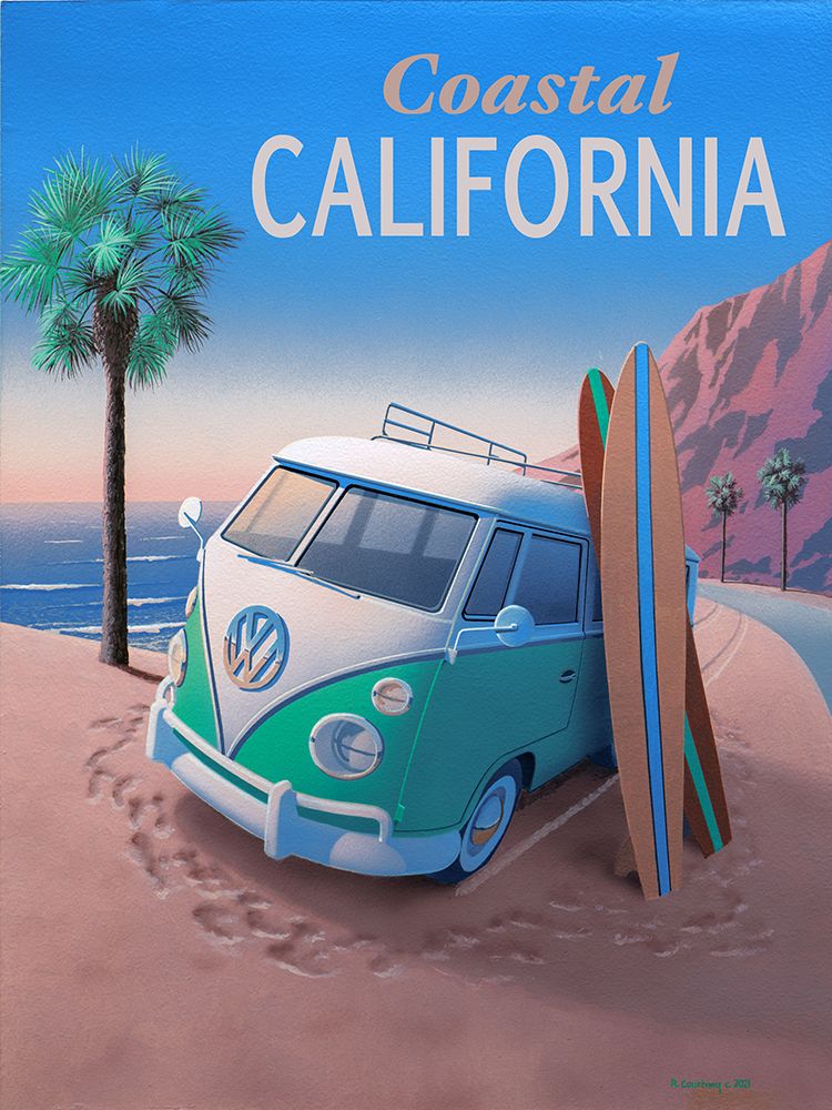 Coastal California with Text art print by Richard Courtney for $57.95 CAD