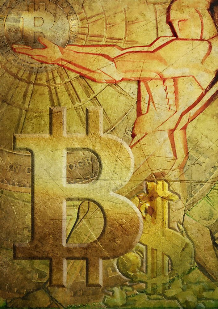 Bitcoin Deco IX art print by Steve Hunziker for $57.95 CAD